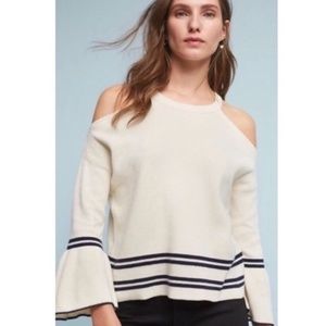 Anthropologie | Cold Shoulder sweater L NWT